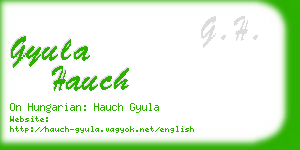 gyula hauch business card